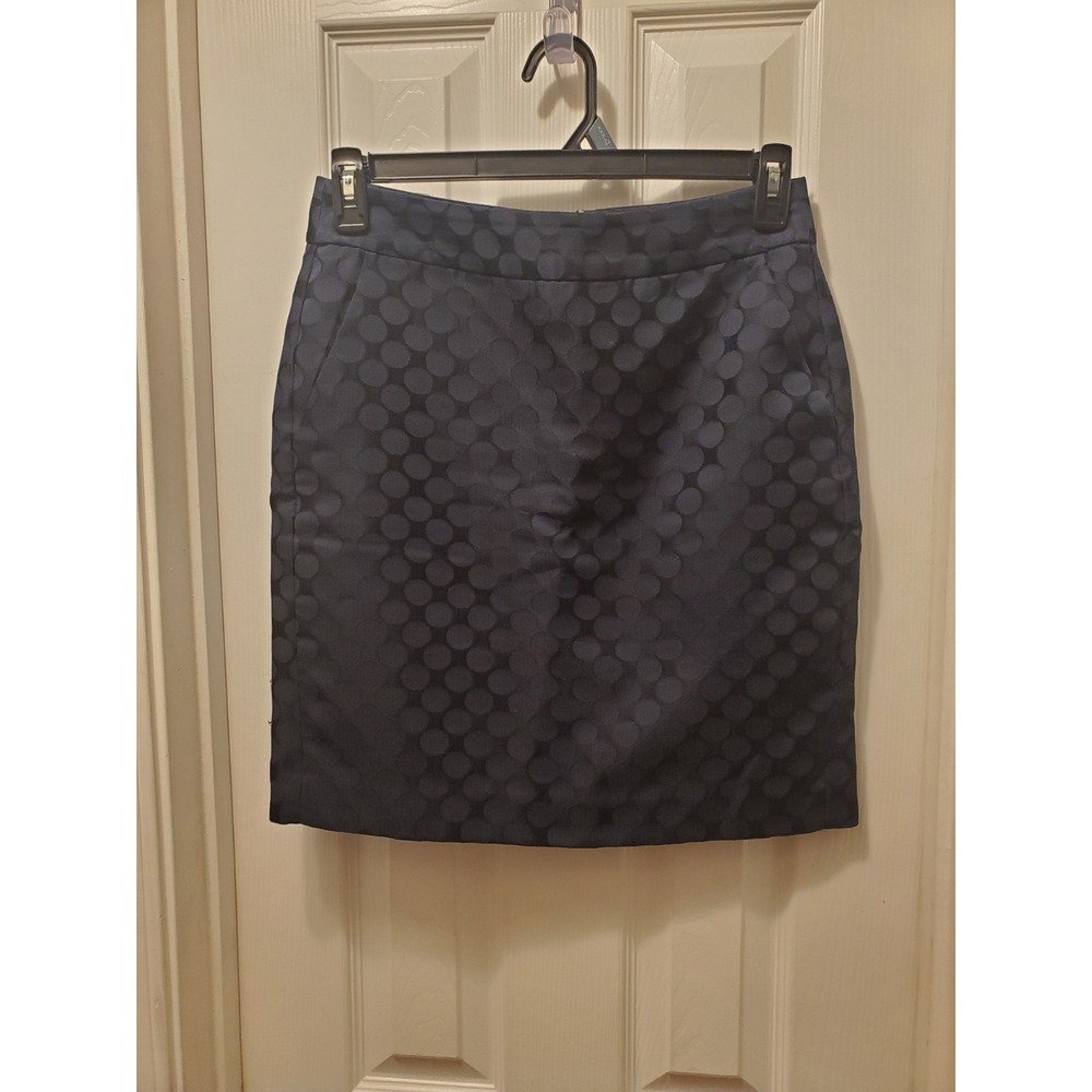 Banana Republic pencil skirt sz 4 Blue dot print work office career lined pocket